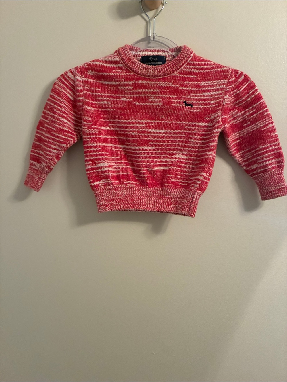 Harmont & Blaine Kids Marled Pink White Sweater